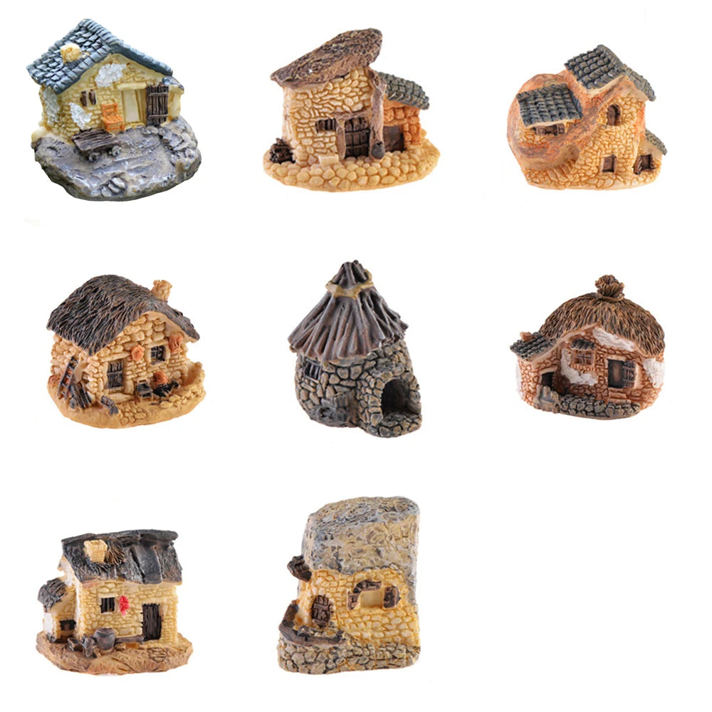 miniatures maison résine rustique pastoral ponts architecture extérieure décoration jardin