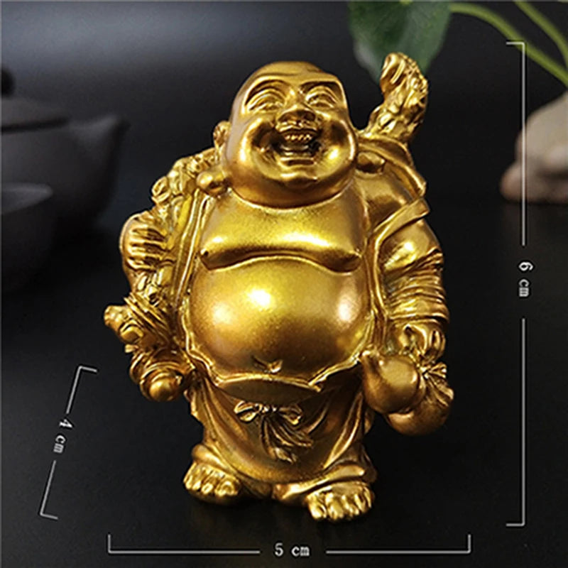 statue bouddha dorée artisanale feng shui decoration jardin maison porte bonheur matieres salopes echangisme