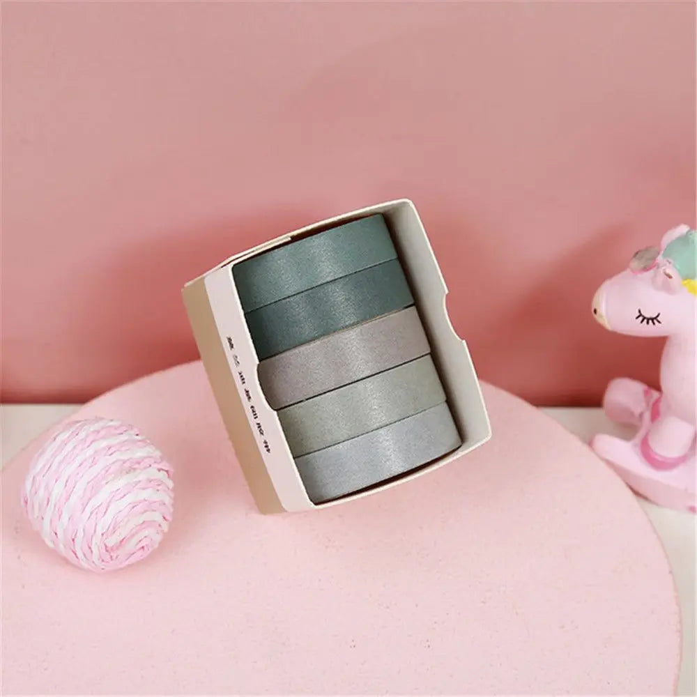 ruban adhésif décoratif washi tape masking tape 12 moderne minimaliste bleu vert rose gris