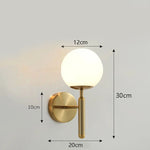 lampe murale moderne or blanc sphérique fixée éclairage chambre cuisine matériau fer led