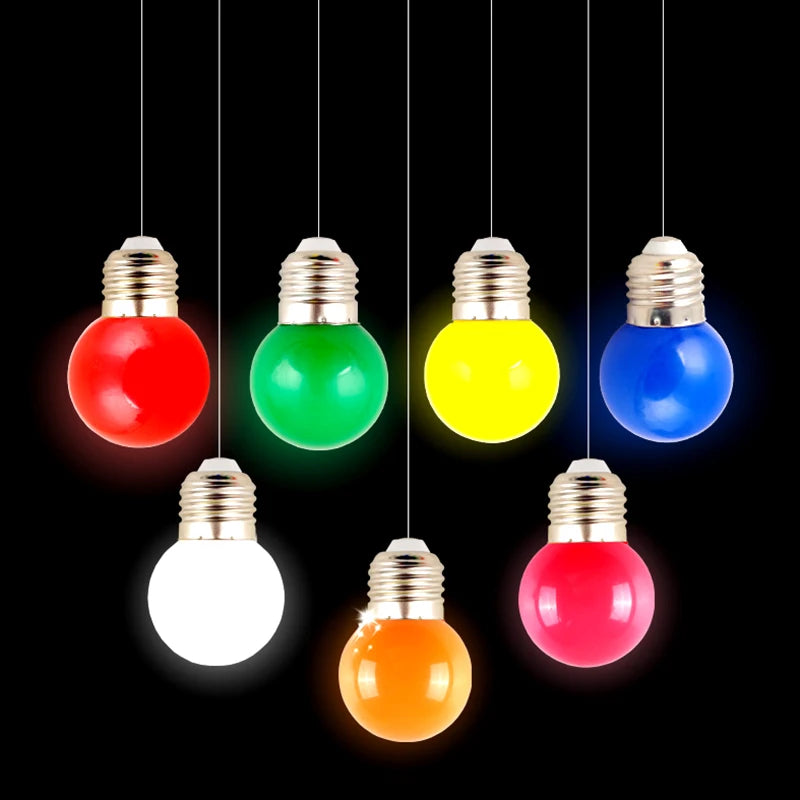 ampoules led e27 multicolore opalescentes moderne 360° rouge vert jaune bleu blanc rose orange