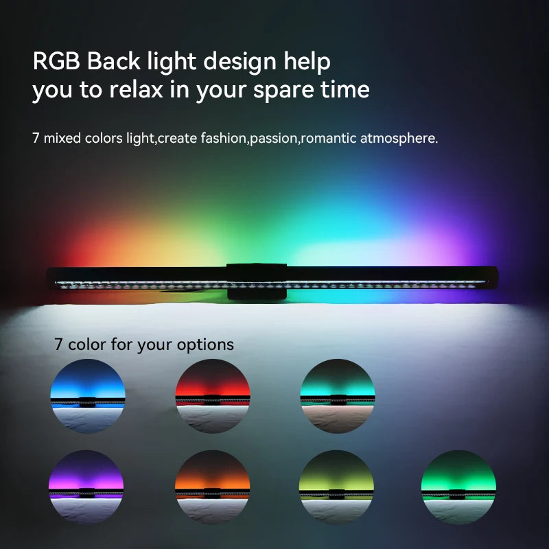 lampe écran incurvé rgb backlight clip moderne noir usb alimentation