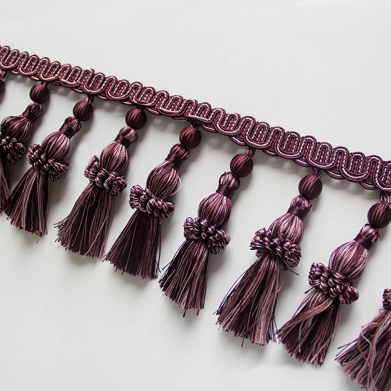 ruban pompons doré gris rouge violet marron texture tissée élastique écologique classique élégant decoration