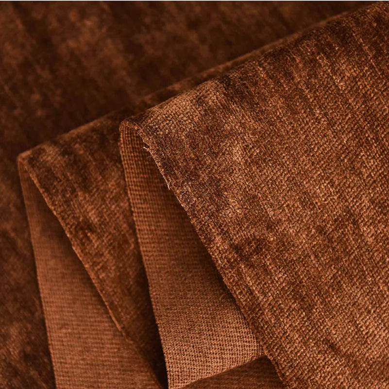 tissu chenille polyester résistant uni moderne bleu marron navy beige opacité 150cm abrasi