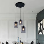 Détail du verre fumé de la lampe suspendue