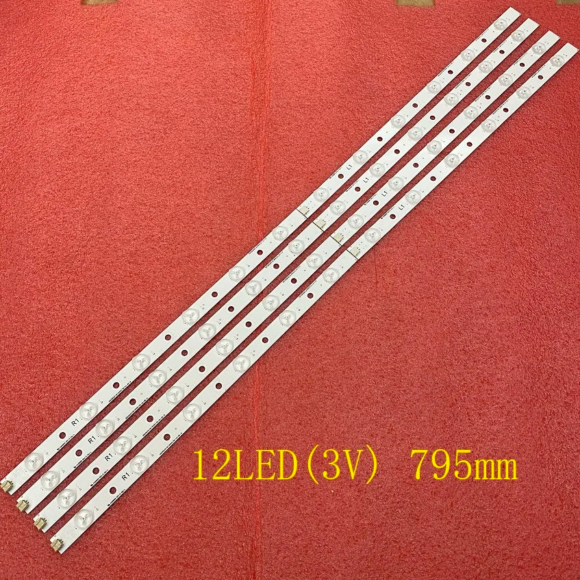 bande led blanche transparente moderne fixations connecteurs 12led 795mm sport télévision