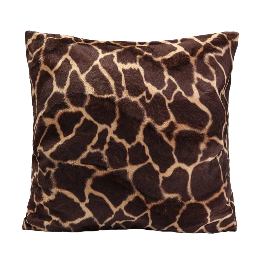 coussin carré moderne imprimé léopard zèbre noir blanc marron beige amovible lavable