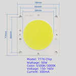puce led cob 50w driver câbles lampadaire extérieur blanc jaune électronique
