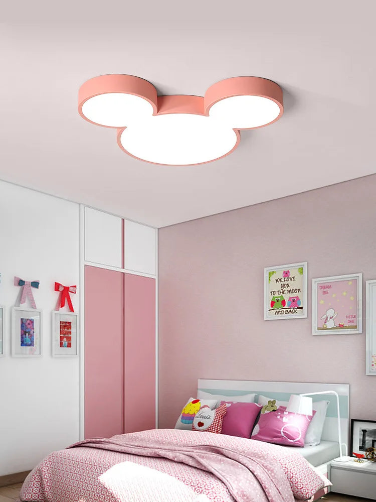 plafonnier led moderne tête mickey bleu vert rose blanc opacité designintérieur cuisine télécommande