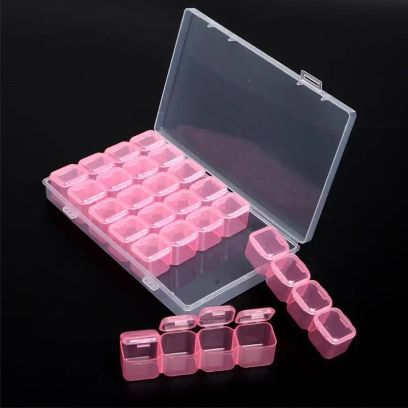 boîte rangement bijoux transparente clips moderne petite boîte précieuses organisation pratique rose violet
