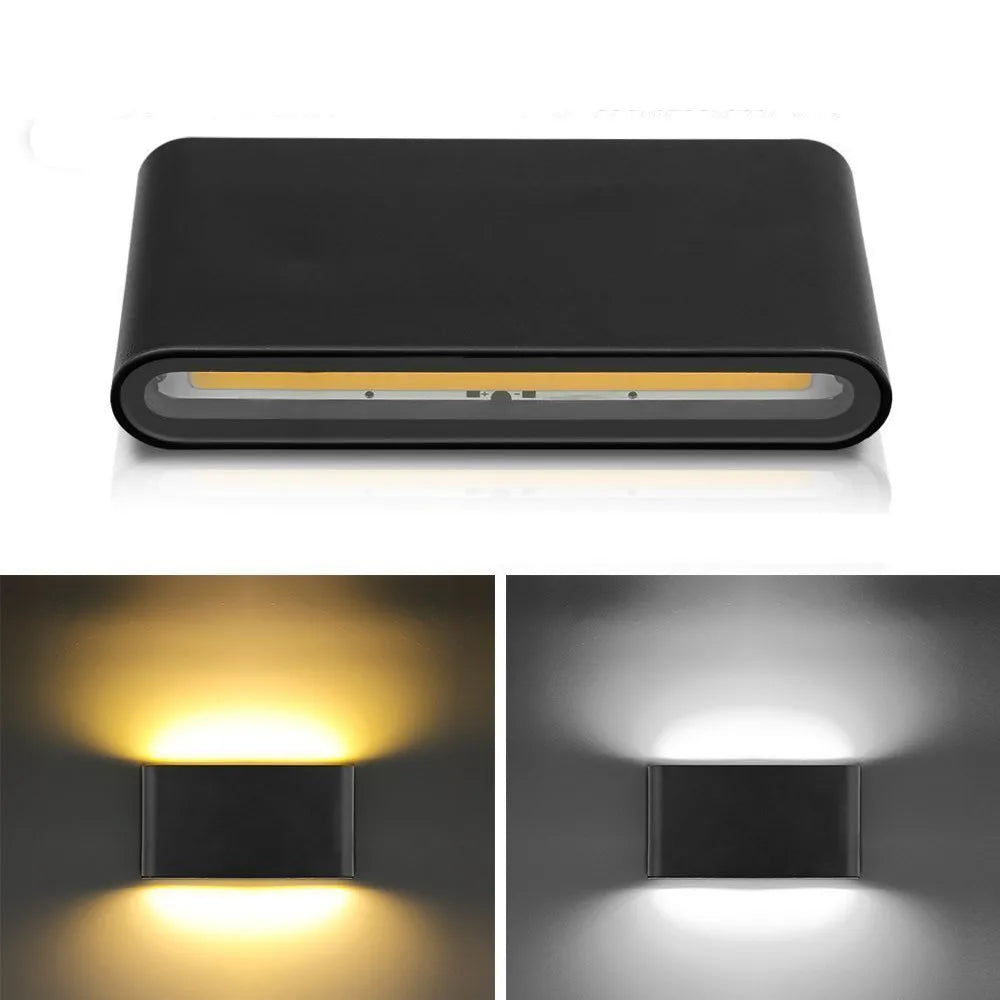 applique murale led contemporaine noir blanc ip65 6w 12w 249lm opaque