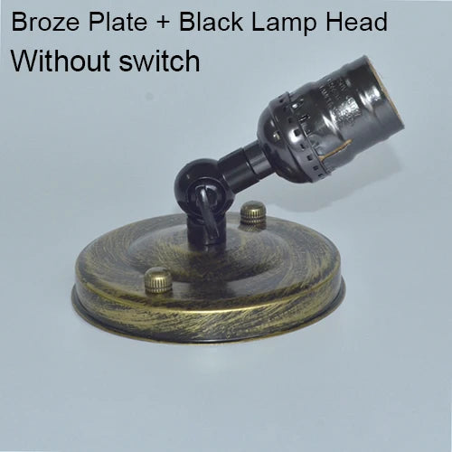 lampe table vintage bronze noir effet vieilli interrupteur mural fixe vis