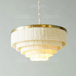 suspension lumineuse franges moderne or blanc gris élégant chambre fille lumière bohème