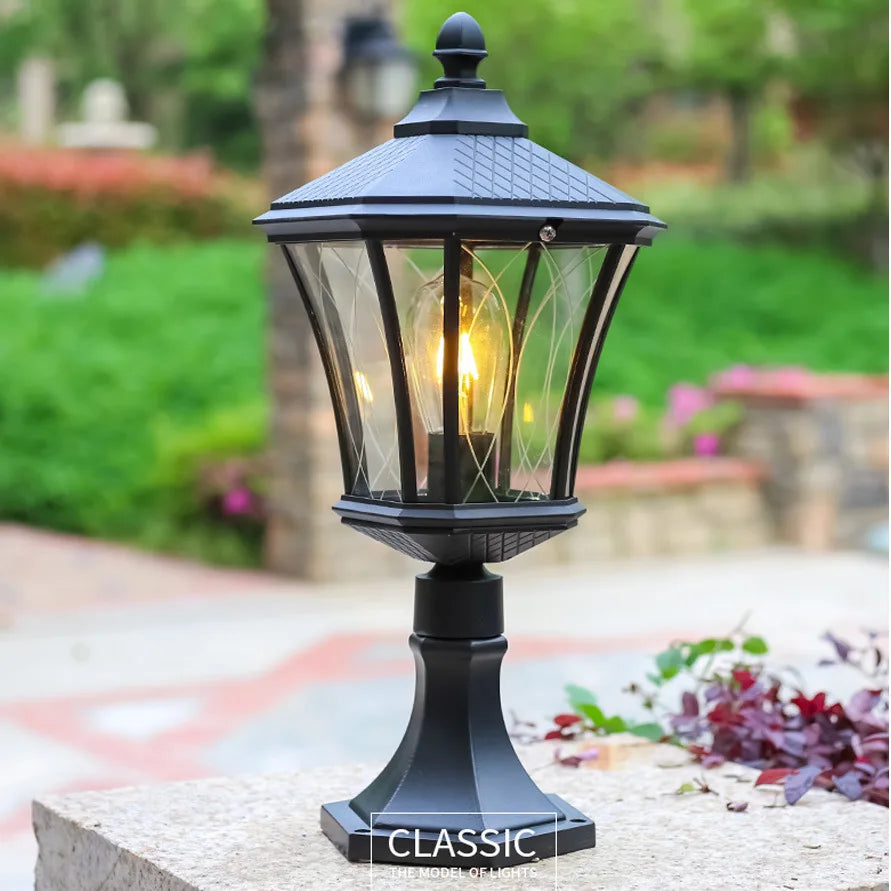 lampe jardin industrielle fixée mur transparente classique noir éclairage cuisine salle manger led étanche