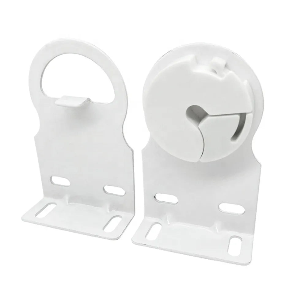 support tête blanc moderne support queue prise queue stores roulants fixations plastique blanc