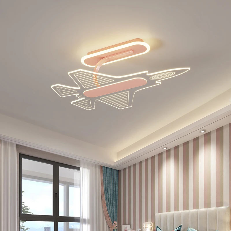 lampe led avion moderne bleu rose doré contemporain semi encastrée toucher interrupteur chromé poli