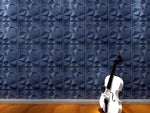 Décoration murale salon panneau 3D bleu marine