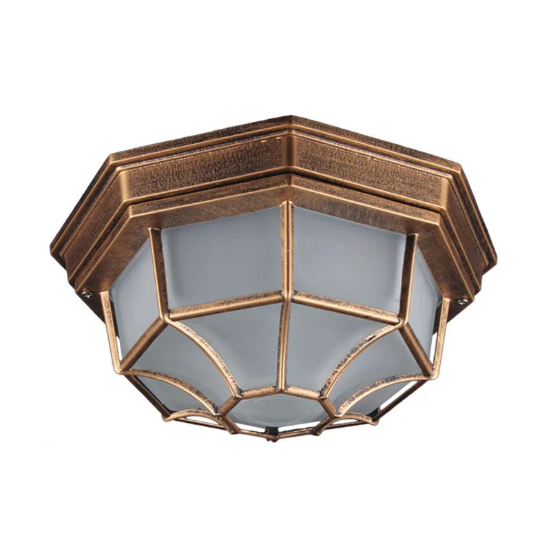 luminaire applique murale industrielle bronze noir blanc verre opalescent européenextérieur IP65