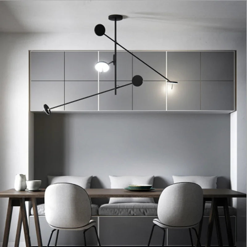 Suspension lumineuse moderne noire circulaire minimaliste fixation chambre salon