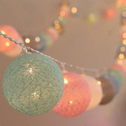 Guirlande lumineuse à boules en fil de coton LED - Décoration intérieure pour mariage, Noël et fêtes