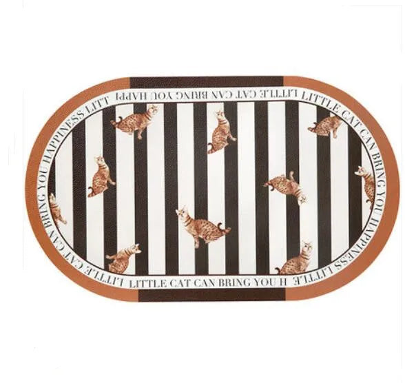 tapis table classique vintage noir blanc marron motif floral roses texte better life résistant