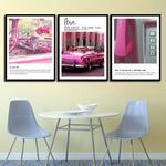 Une pièce décorée de tableaux évocateurs et meublée de mobilier moderne.