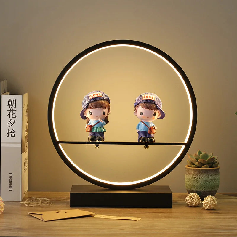 Lampe de chevet rétro kaki foncé en métal