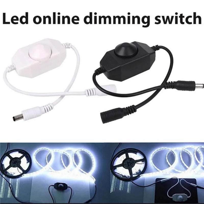 interrupteur led noir blanc switch touch dimmer cable alimentation connecteur dc clips moderne