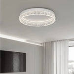 plafonnier led moderne orné cristaux blanc noir circulaire élégant surface interrupteur bouton lumière neutre