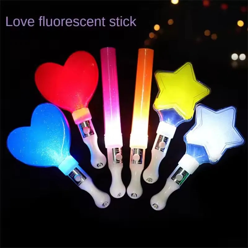 jouets lumineux étoiles cœurs glow sticks multicolores fêtes clips modernes ludiques