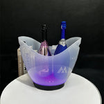 cuve glace transparente opacité légère moderne cuve bouteilles champagne glaçons rechargeable led blanc lumière
