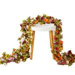 guirlande fleurs artificielles roses couleurs variées décoration extérieure intérieure romantique mariage événements festive