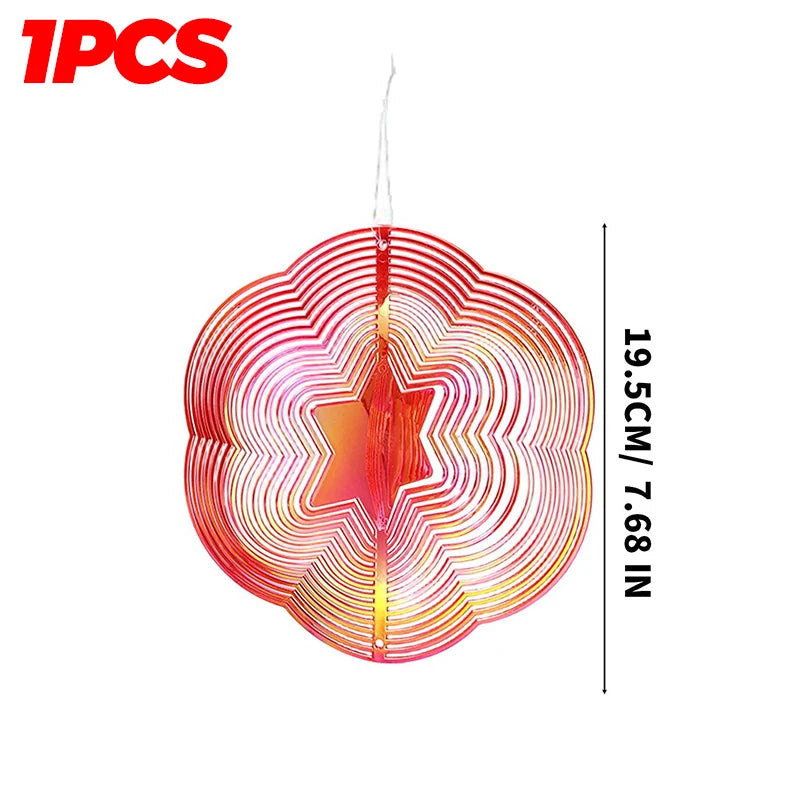 spirales decoratives anti oiseaux multicolore moderne artistique fil suspension jardin decoextérieur reflet