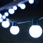 guirlandes lumineuses solaires led blancs ampoules globes extérieures moderne camping jardin fêtes