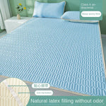 matelas doux bleu clair motif hexagonal texture soie moderne coussin non slip latex
