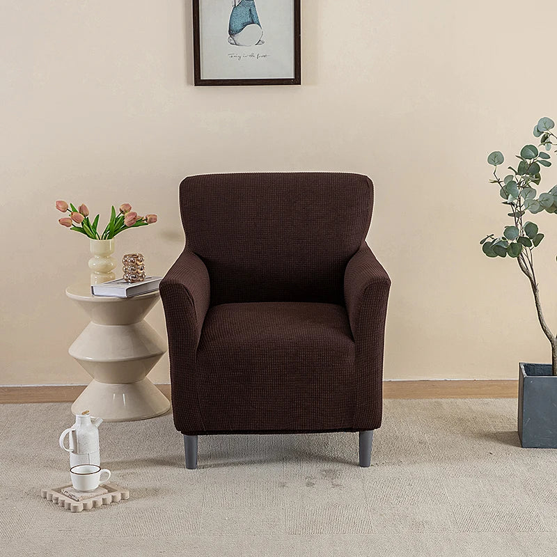 housse fauteuil vert moderne tissu jacquard polyester antidérapante imperméable intérieur extérieur