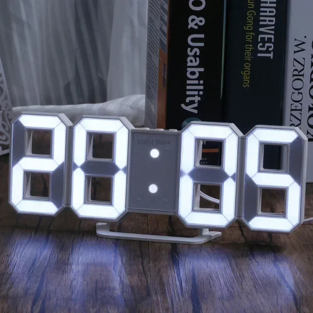 horloge numérique LED pliable horloge murale moderne minimaliste affichage numérique décoration chambre coucher