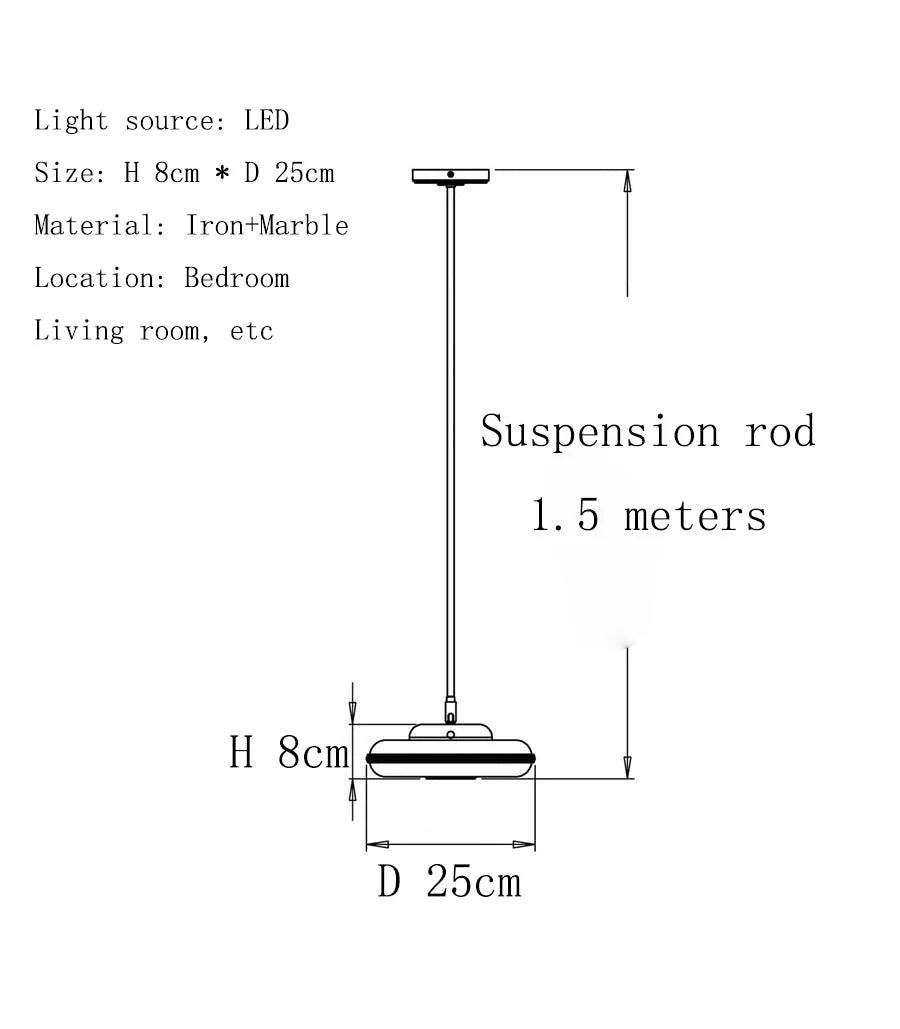 suspension lumineuse moderne marbre doré lumière blanche chaînes métalliques chambre salon restaurant