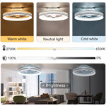 ventilateur lumière led télécommande modes modernes variateur intelligent salon chambre