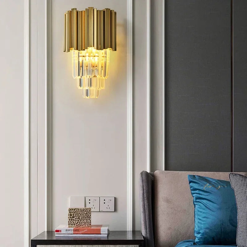 applique murale moderne or transparent tubes horizontaux led 90 260v 249 2000lm chambre salon