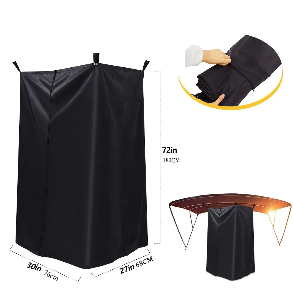 rideau confidentialite portable noir tissu 300d opaque utilitaire bateau sac rangement