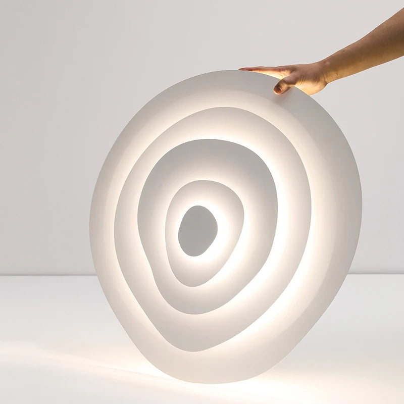 luminaire moderne led circulaire concentrique blanc beigeclair minimaliste contemporain fixepla