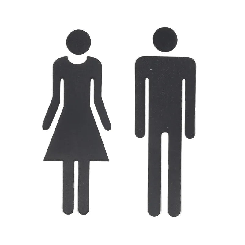 symboles toilette homme femme argenté rouge doré adhésifs modernes minimalistes porte wc decoration bricolage