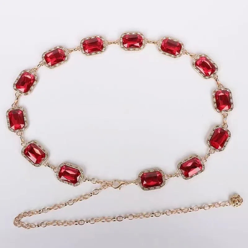bracelet métal strass rouge vert marron noir bleu clair classique élégantSizeMode boucle