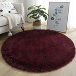 tapis rond uni moderne doux polyester 40cm rose clair vert violet marron bleuclair beige
