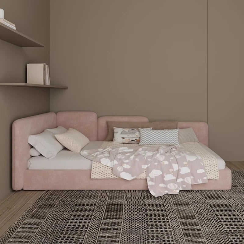 lit moderne rose poudré tête velours coffre rangement 150x200cm 130x200cm