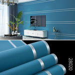 papier peint moderne rayures dorées résistant l'eau sans formaldéhyde gris bleu marron cuisine chambre