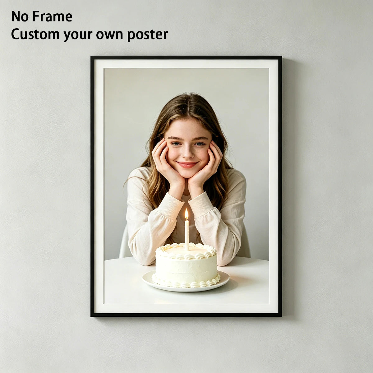 posters personnalisables blanc minimaliste cadre bois impressions photos anniversaire animaux compagnie erotique vacances