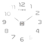horloge murale stickers chiffres relief effet miroir moderne couleur vert doré rouge argenté noir