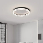 plafonnier led moderne orné cristaux blanc noir circulaire élégant surface interrupteur bouton lumière neutre